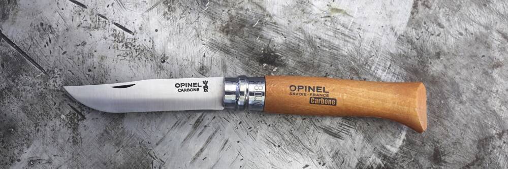 Opinel N°08 Carbon - składany nóż z ostrzem ze stali węglowej